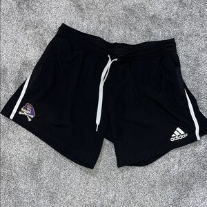 Adidas ECU East Carolina Pirates women’s stretch zipper pockets running shorts L